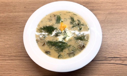 Kulajda se sušenými houbami a vejcem na 75°