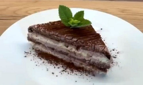 Čokoládový a kávový řez