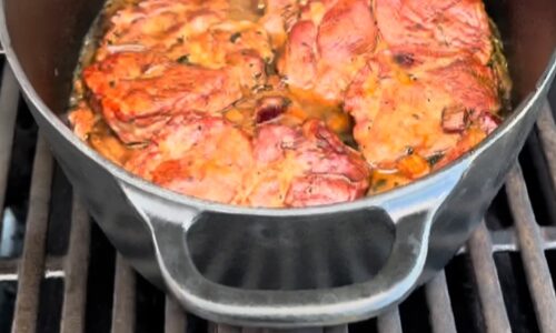 Krkovice na černém pivě na grilu